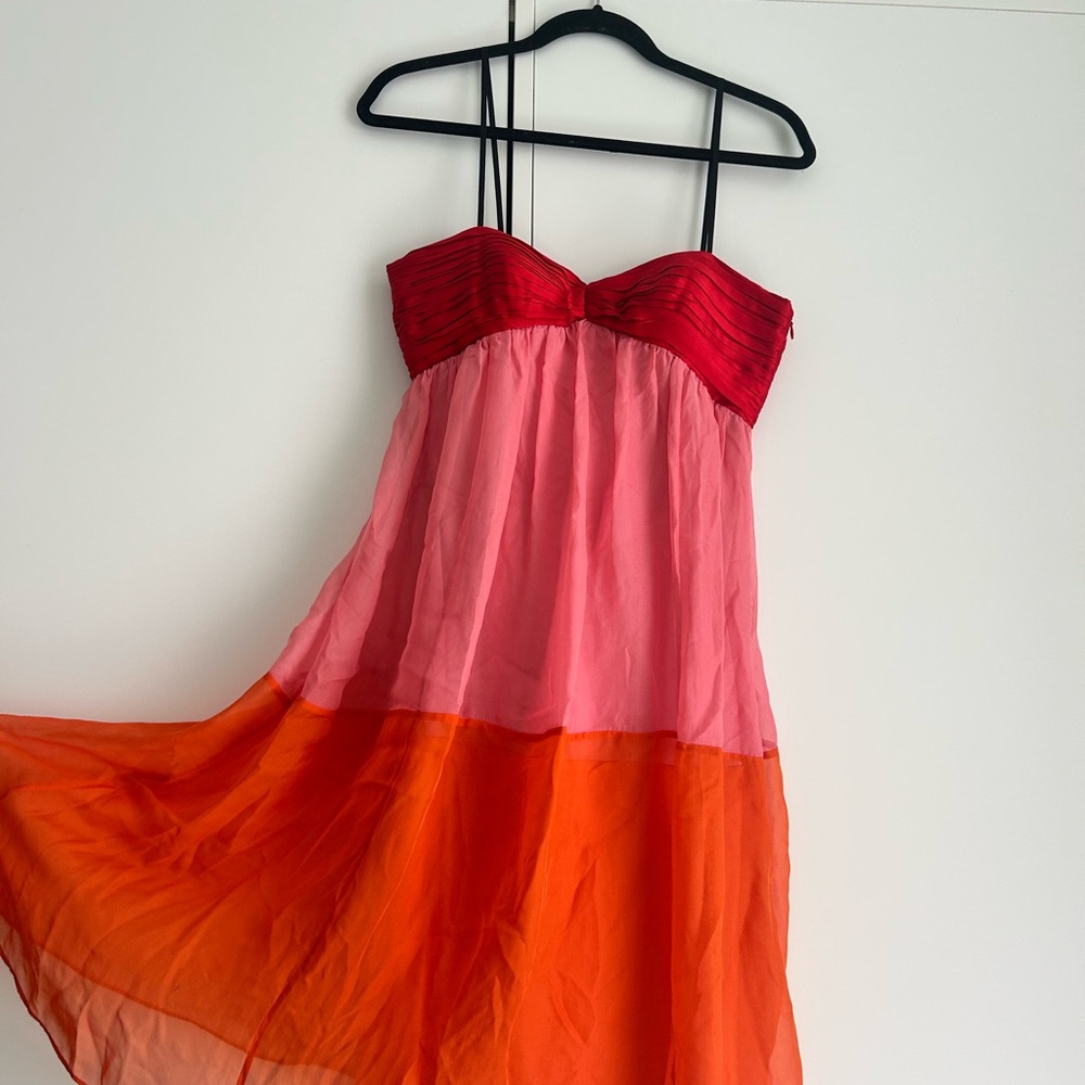 RARE Colorblock silk dress Laundry by design Shelli Segal NWT sz 4